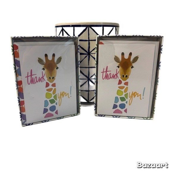 Punch Studio Molly & Rex Die-Cut Boxed Thank You Note Cards – Giraffe Design (2 - Picture 2 of 2